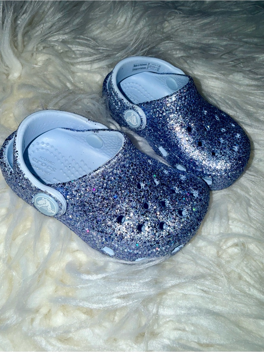 Toddler glitter crocs